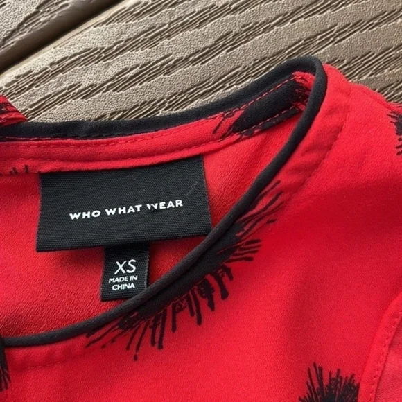 Who what wear red/black BoHo ruffle frilly dress - Picture 7 of 8